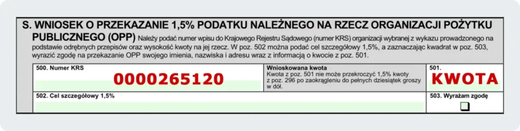 1,5% dla Fundacji Podkarpackie Hospicjum dla Dzieci - Zeznanie PIT-36