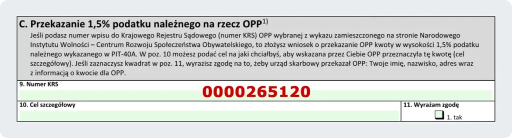 1,5% dla Fundacji Podkarpackie Hospicjum dla Dzieci - Zeznanie PIT-OP